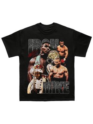 Padrão de boxe "Melhor que já vi" de Mike Tyson "Iron Man Mike" camiseta casual masculina de algodão com gola redonda e manga curta.