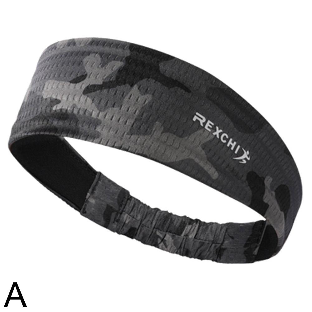 Sports Headband Sweatband Men's Ice Silk Breathable Basketball Running Outdoor Cycling Hair Fit D8E3