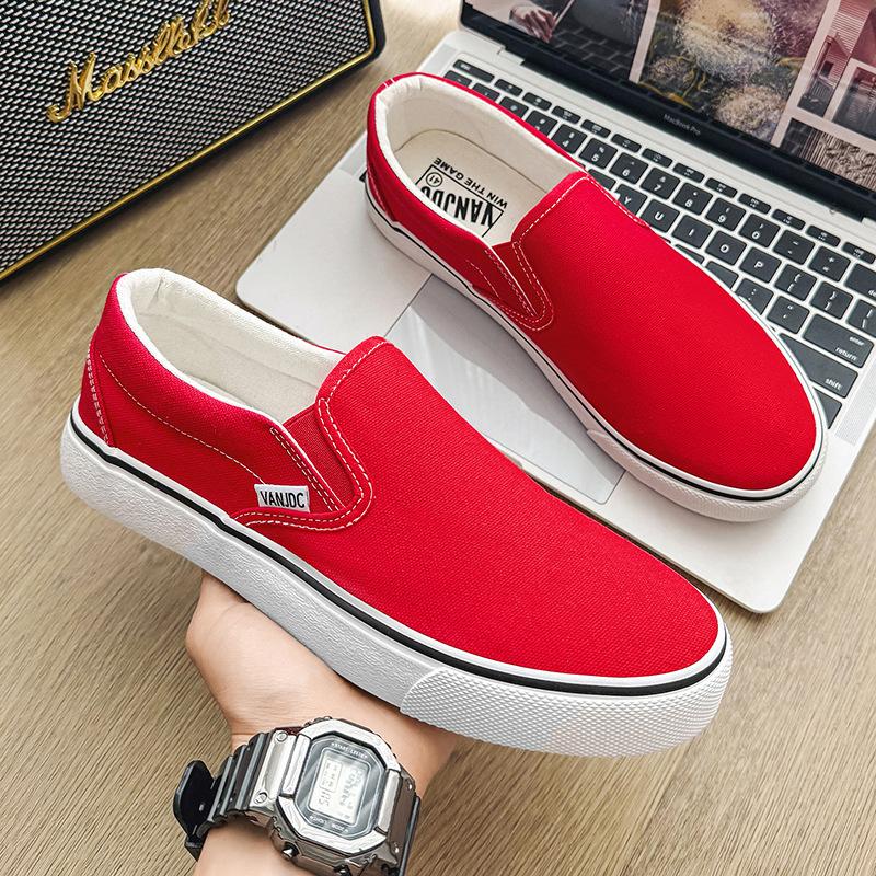 Low-top men's canvas shoes men's shoes breathable one-pedal casual board shoes men's large-size shoes labor insurance shoes