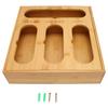 Food Storage Bag Container Bamboo Polished  Drawer Design Food Bag Storage Box for Kitchen Home