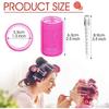 Giant curling wand roller set, 24 pieces, including 12 self-grip curling wands and 12 stainless steel duckbill clips (rose red)