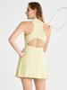 Women's Breathable Polo Collar Sports Dress with Hollow-out Back & Waist-cinching Tennis Skirt