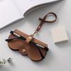 3Pcs Portable Sunglasses Protector Soft Leather Eyeglasses Clip Simple Glasses Holder Storage Bag