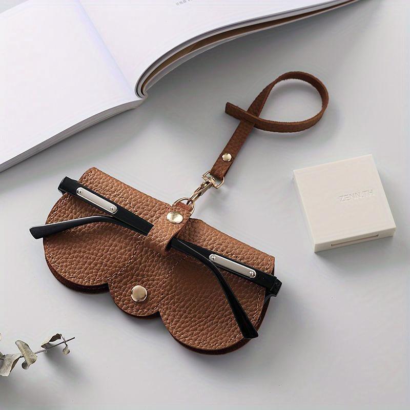 3Pcs Portable Sunglasses Protector Soft Leather Eyeglasses Clip Simple Glasses Holder Storage Bag