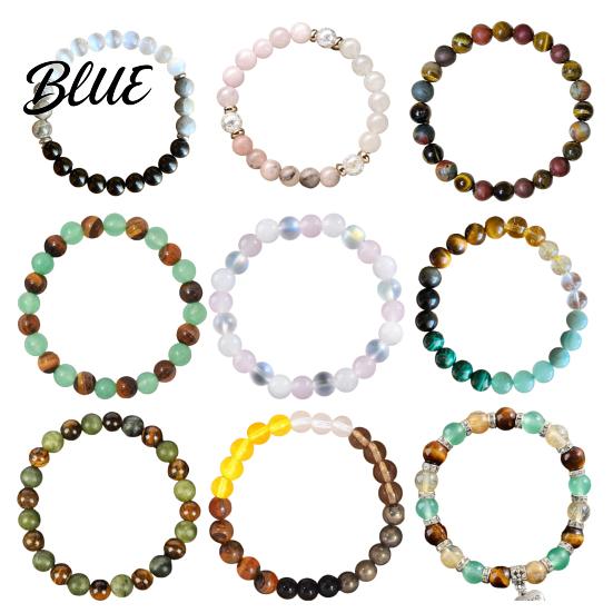 Casual Style Bracelet Artificial Crystal Beaded Good Luck 8mm Stone