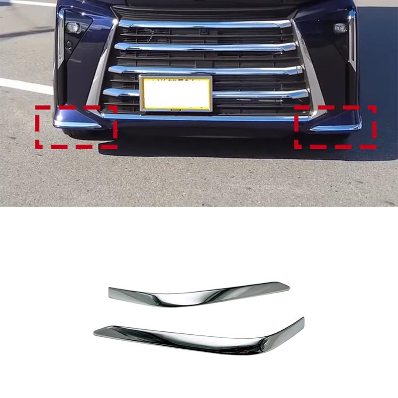 For DAIHATSU Tanto   2024 2025 ABS Car Front bumper corner guard protector cover trim Exterior Accessories ABS Silver