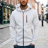 Casual Lightweight Outerwear Men Zip-up Hoodie, Athletic Hooded Jacket, Long Sleeve Sweatshirt Versatile Exercise Sports Jacket with Zippered Pockets