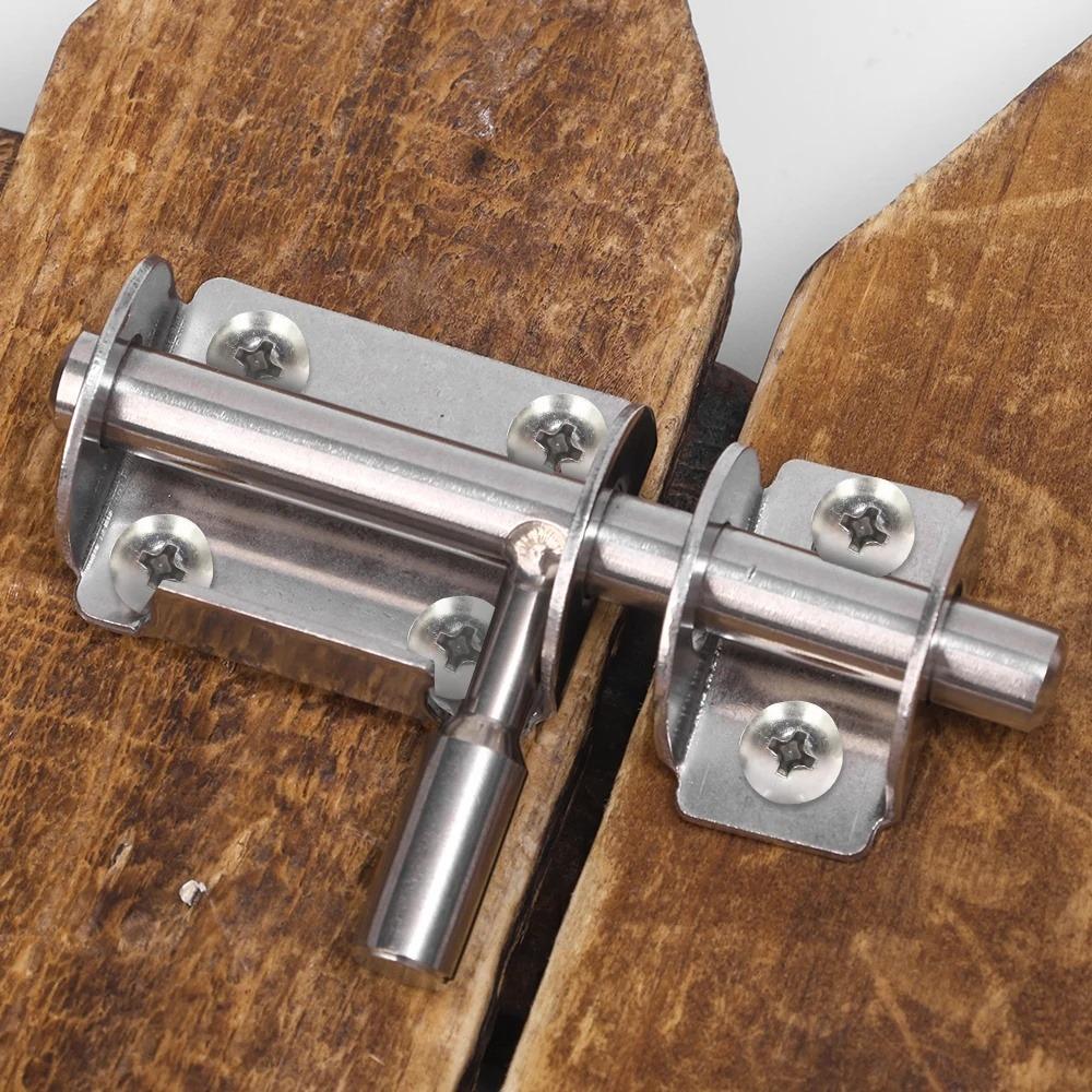 Stainless Steel Door Latch Solid Sliding Bolt Door Latch Lock with Screws Garden Door Bathroom Door Hardware Door Security Lock