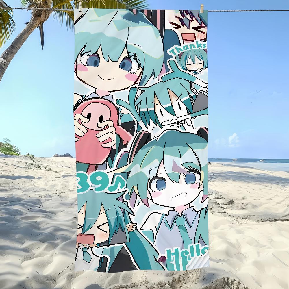 Cartoon Towel Beach Quick Dry Pool Camping Towels M-MikueS-ES Travel Soft Gift Gym H-HatsuneS-ES Shower Sports