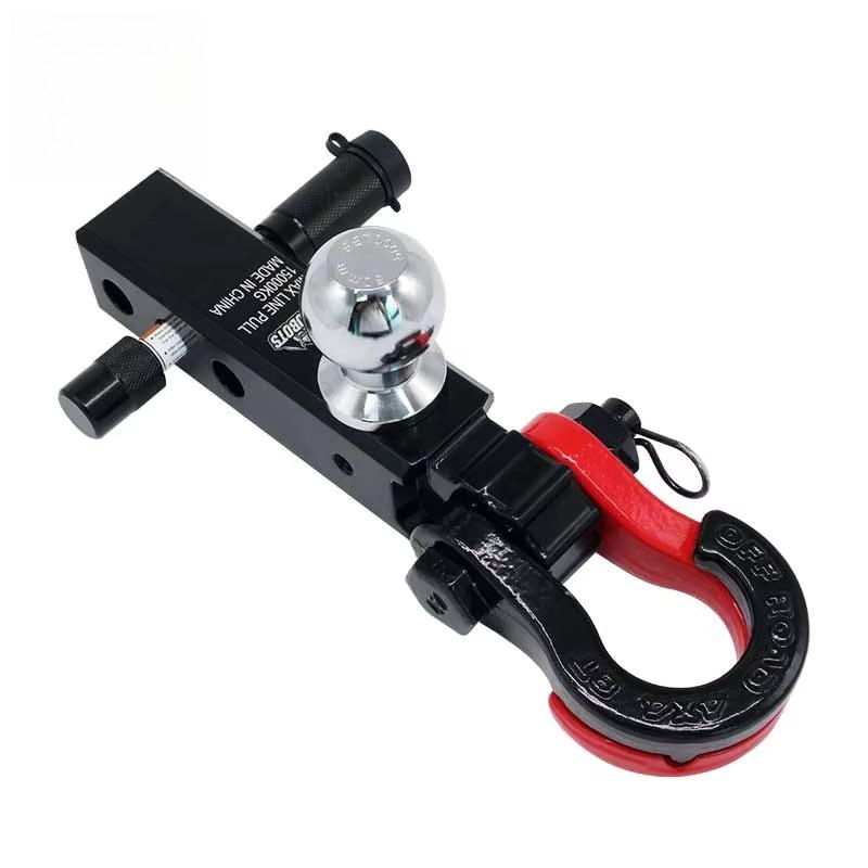 Off-Road 2" Receiver Extended Tow Hitch Arm Thickened Carbon Steel with 2" Trailer Ball, Shackle & Hitch Pin Lock