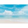 Background Photo with Beach Waves and Sunset, Summer Vacation, Ocean, Beach, Blue Sky, White Cloud, Sand, Photo Shoot