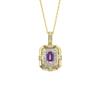 Elegant Retro Court-Style Blue Sapphire Pendant Necklace with Full Diamond Bezel and Luxurious Craftsmanship.