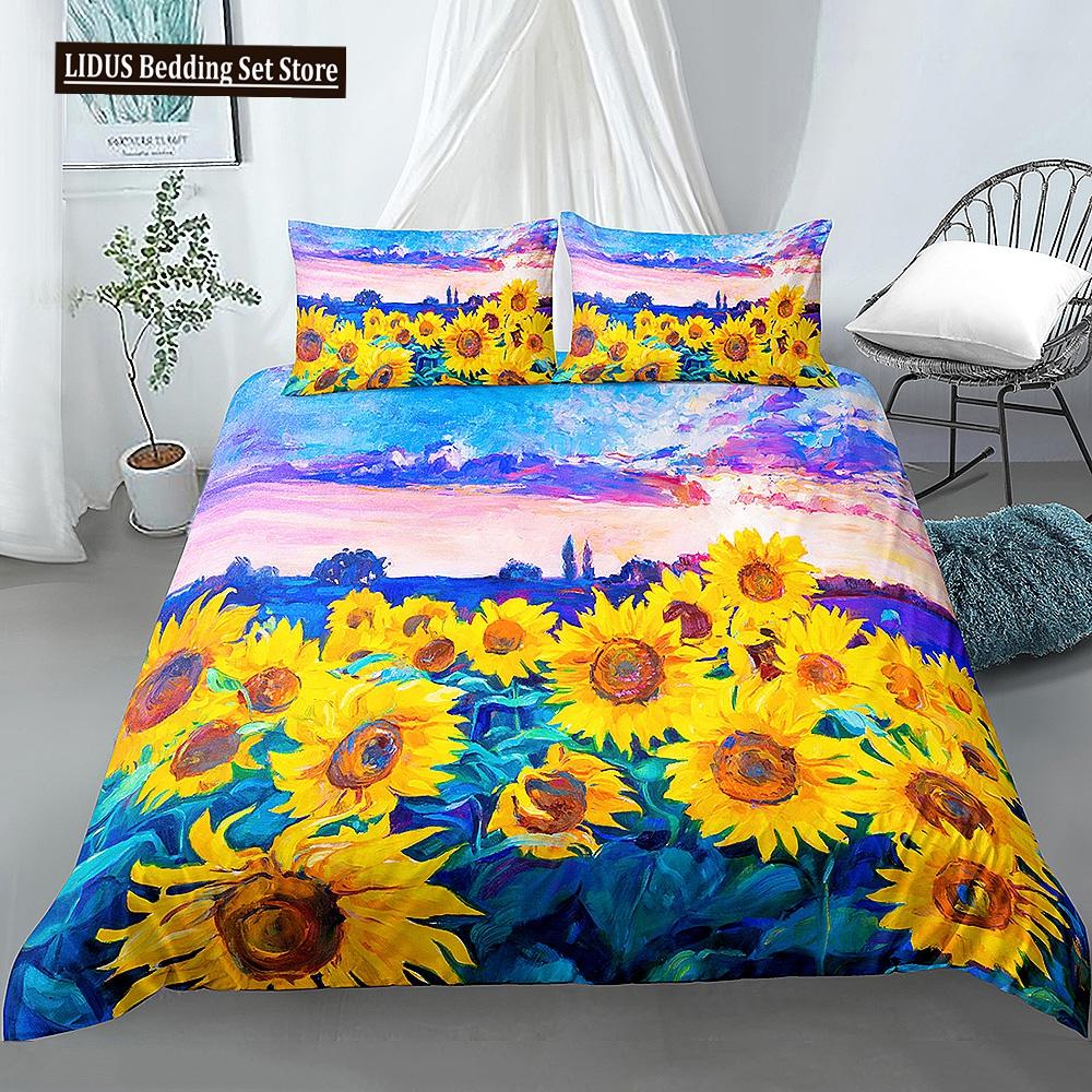 Beautiful Scenic Duvet Cover Set 3D Print Landscape Bedding Set Polyester Comforter Cover With Pillowcases For Kids Men Women