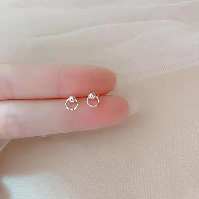 Korean Mini Small Heart Stars Stud Earrings For Women Student Teen Simple Tiny Minimalist Silver Color Ear Piercing Jewelry