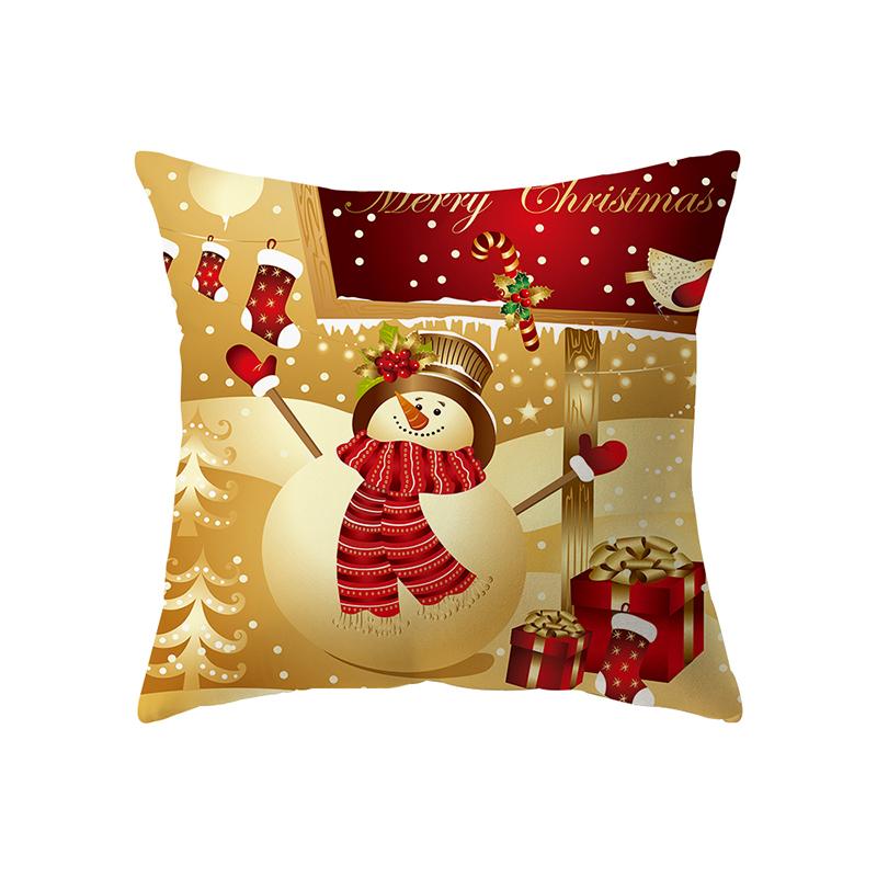 Merry Christmas Santa Claus Print Pattern Cushion Cover Home Living Room Sofa Decoration Pillow Pillow Cover