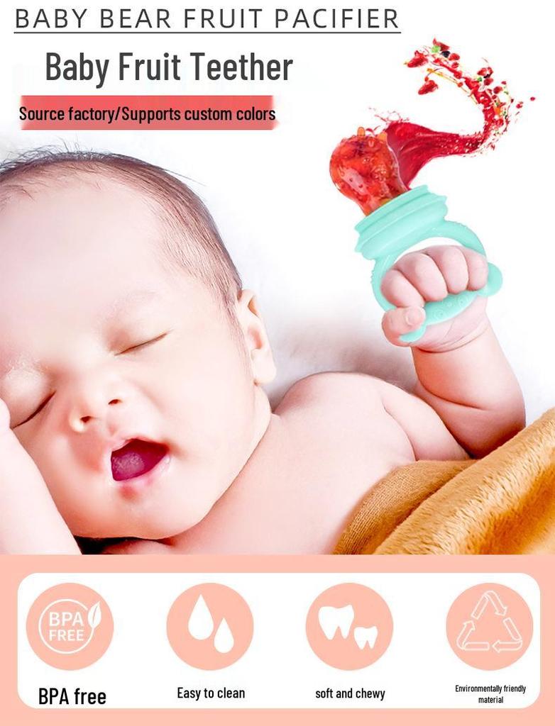 Isır ısır Silikon Diş Kaşıyıcı: Bebek Meyve ve Sebze Besleyici - Süper Yumuşak File Uç