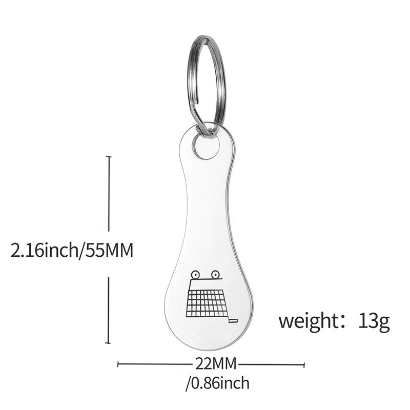 European & American Supermarket Keychain Token Pendant - Creative Stainless Steel Accessory
