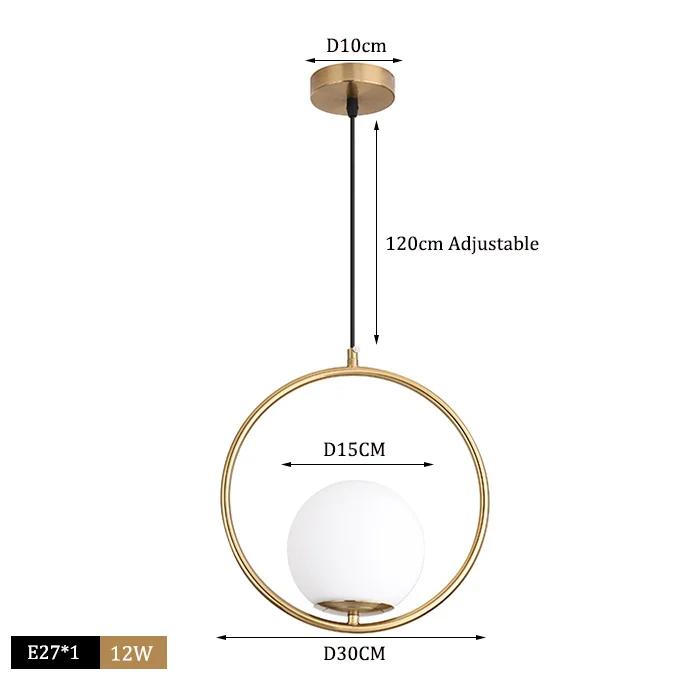 Simple Personality Spherical Glass Small Chandelier Internet Celebrity Clothing Store Bedside Single Head Light Luxury Nordic