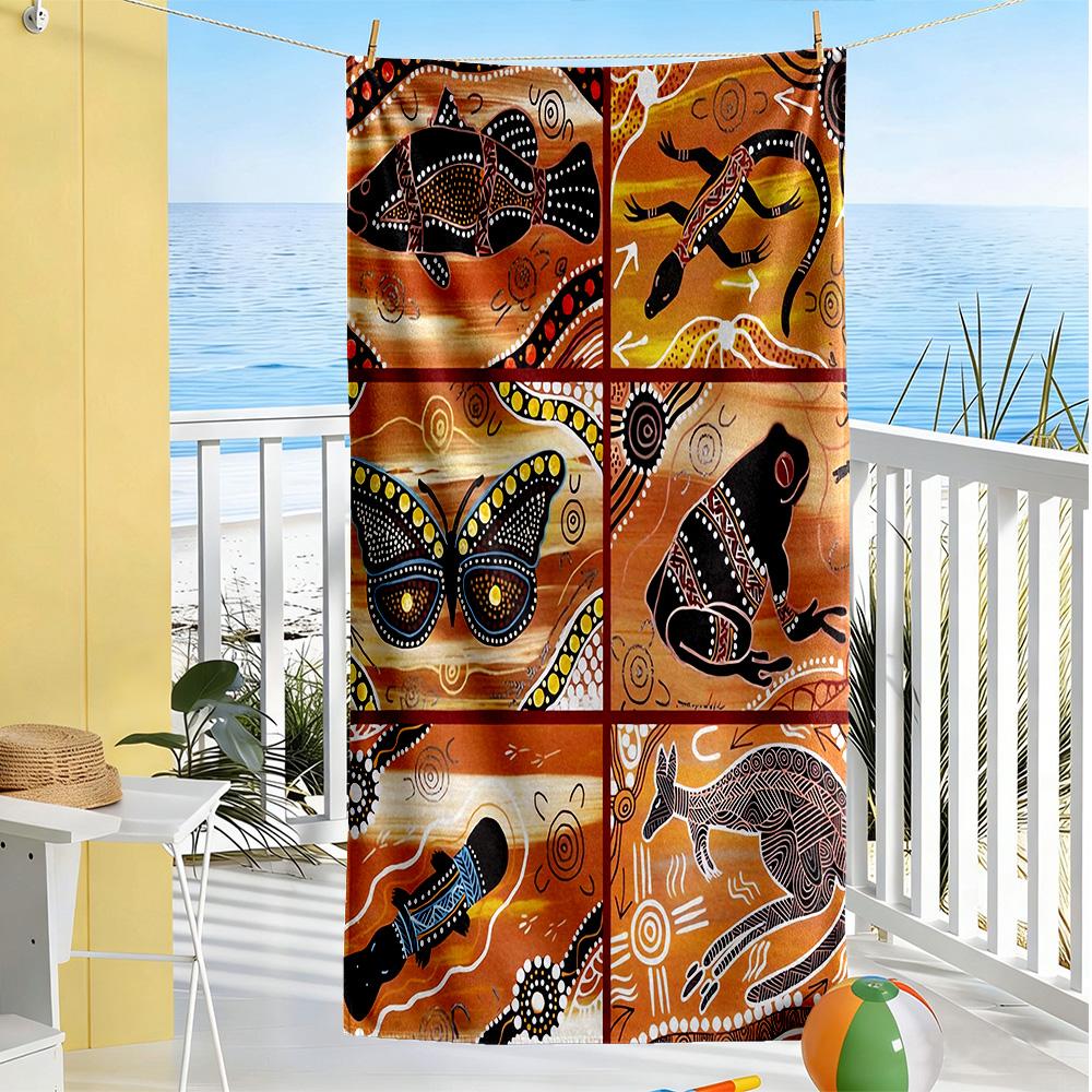 Australian Aboriginal Style Beach Towel High Absorbency & Quick-Dry Comfortable Lightweight