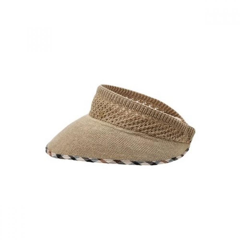 Daks Packable Linen Blend Beige Check Line Sun Cap Dbhe4e108i2