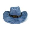 Ladies Ripped Cowboy Hat Washed Denim Sticker Jazz Top Hat Outdoor Travel Sun Hat