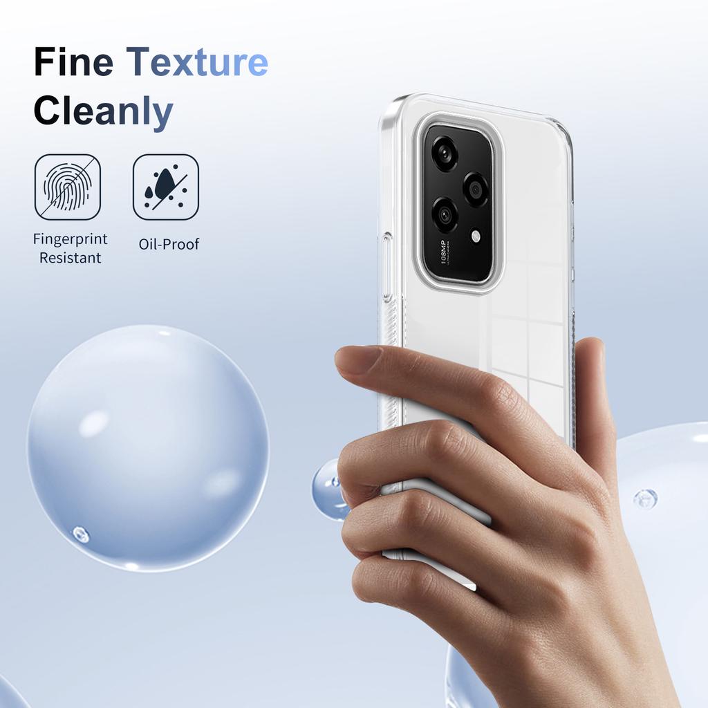For Honor 200 Lite Clear Phone Case TPU+PC Anti-Slip Drop-Proof Back Cover