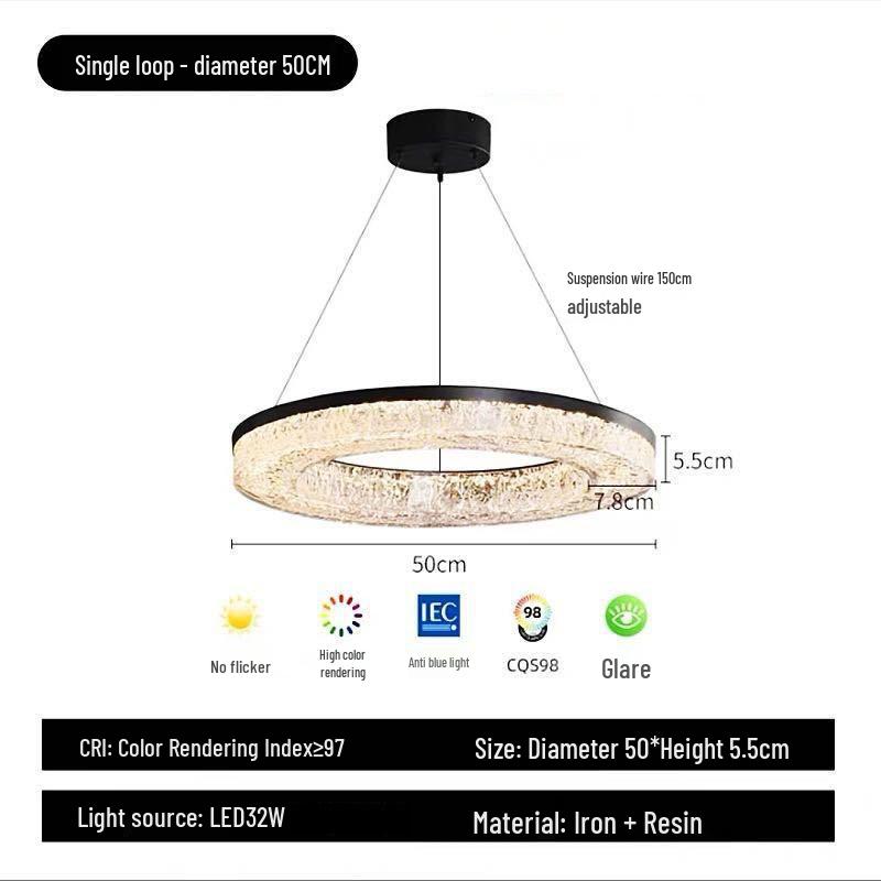 Luxury Italian Minimalist Resin Ceiling Chandelier for Living Room, Bedroom, or Restaurant