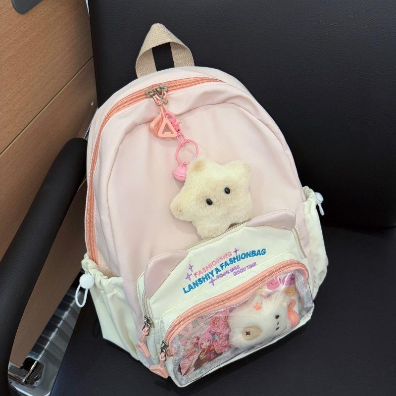 

Маленький свежий контрастный рюкзак, мультяшный, милый школьный рюкзак для старшеклассников, рюкзак большой вместимости