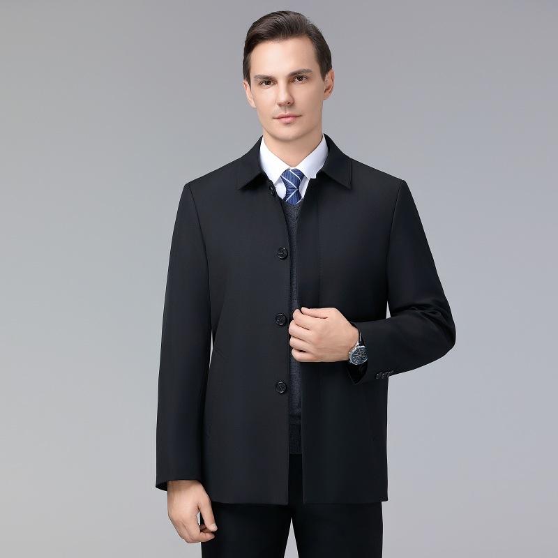 

Шерстяное пальто мужское утепленное для среднего и пожилого возраста зимнее флисовая подкладка куртка шерстяное пальто кашемир 195