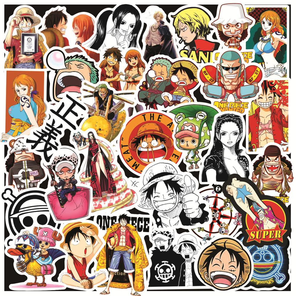 50/100pcs ONE PIECE Anime Stickers Cool Cartoon Decals Kid Toy DIY Stationery Suitcase Car Bike Waterproof Classic Manga Sticker
