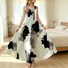 Abstract Art Sleeveless Flattering Maxi Dress Minimalist Stylish Soft Loose Fit for Vacation,Casual Home & Daily Wear