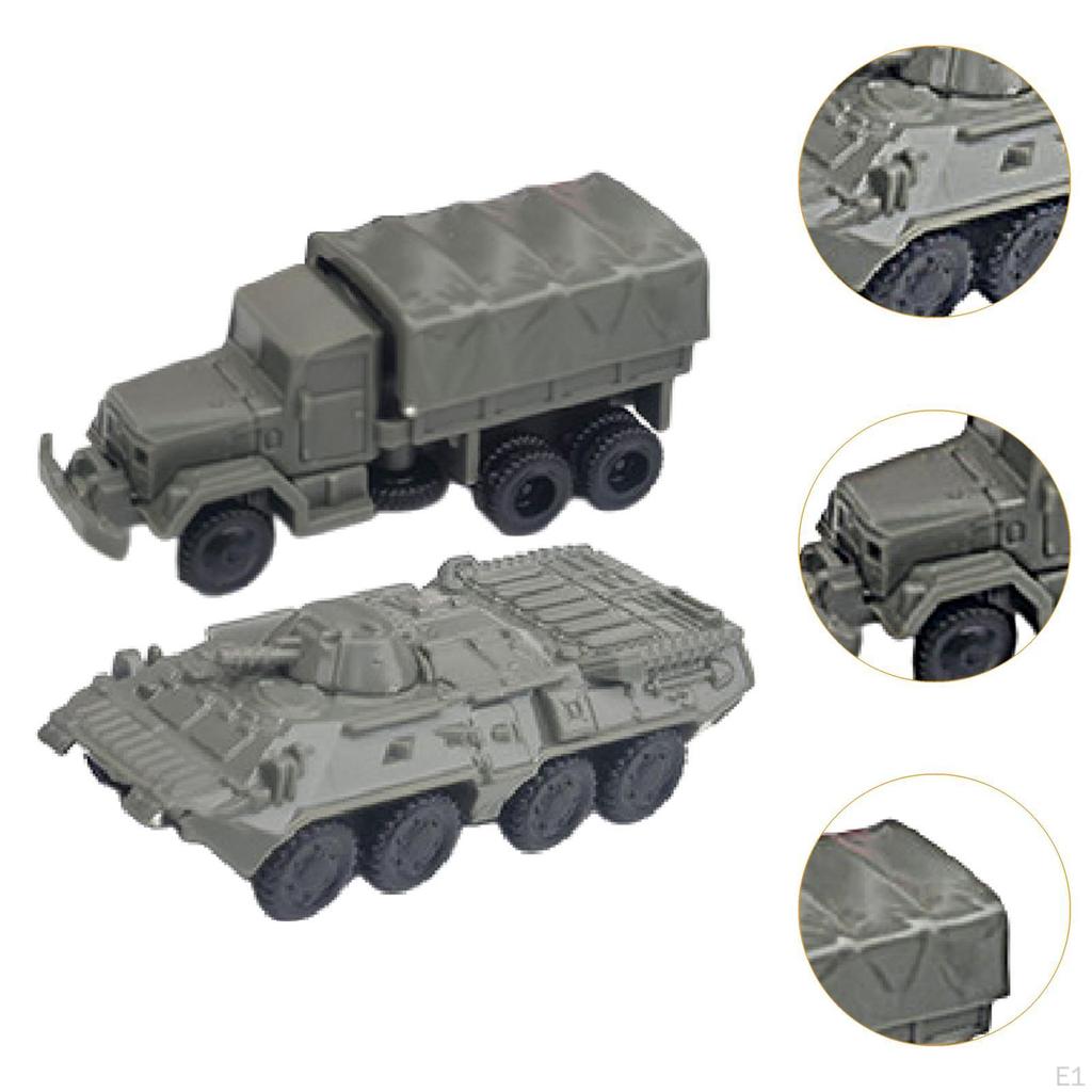 2 Pieces 4D Vehicle Model Building Kits Puzzle Games Collection Simulation DIY Assemble for Boys