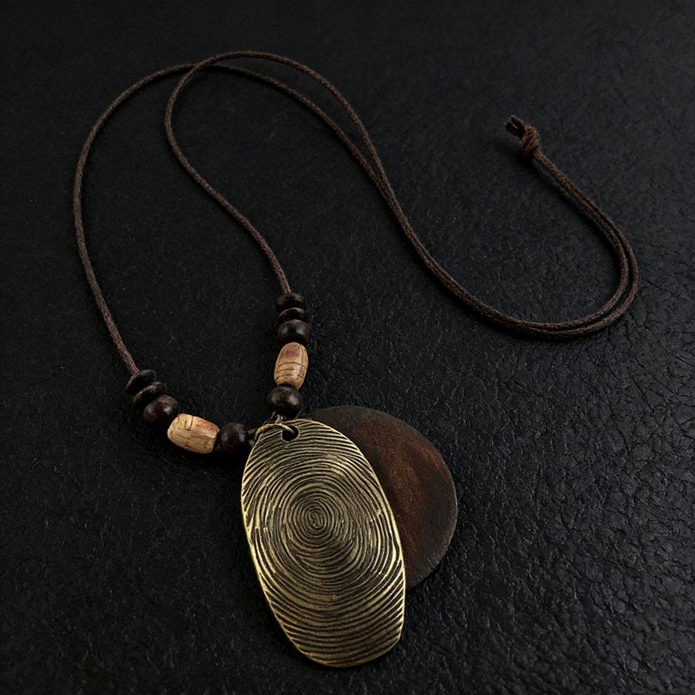 Boho Sweater Chain Hollow Leaves Clothing Pendant Vintage Necklace  Gifts