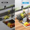 Sponge Holder for Kitchen Sink Kitchen Sink Caddy Bathroom Sink Organizer with Dishcloth Rack Brush Holder Storage Organizer