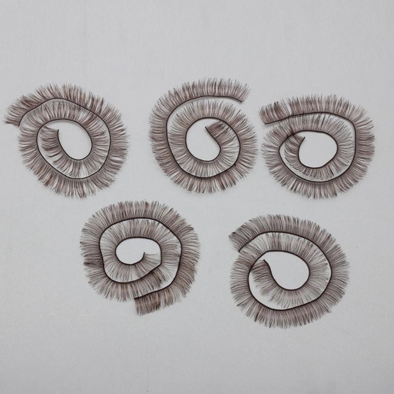 5PCS Craft Doll Accessory Eyelashes Set Customizable Length Realistic Curved Design Doll Eyelash Crafting Essential
