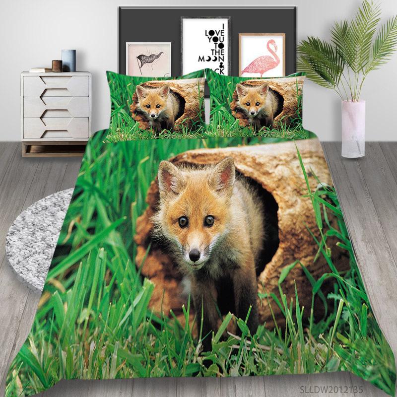 

Bedding Two Or Three-Piece Set Polyester Fox Zebra 3D Digital Printing EU single 135*200