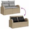 Garden Sofa with Cushions Beige 124 X 62 X 69 Cm Poly Rattan