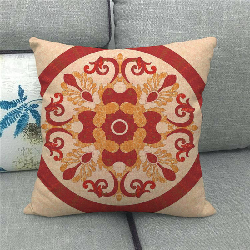 Home Decor Colorful Mandala Pattern Digital Print Pillowcases Pattern Cushion Cover Suitable for Sofa Bedroom Car Pillow Cover