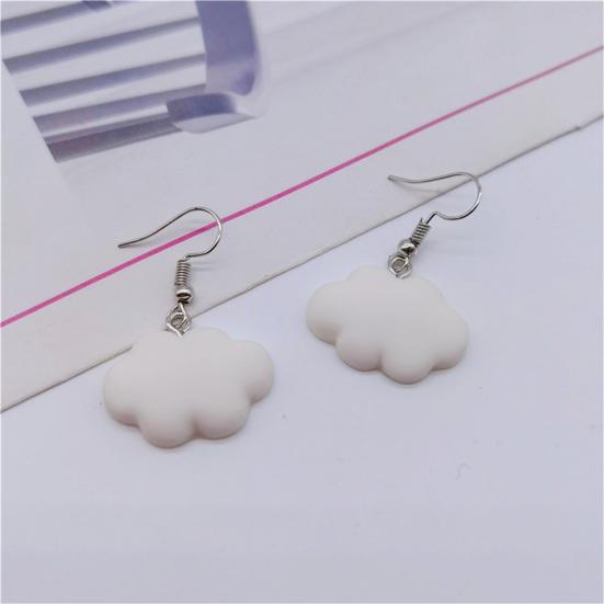 1 Pair Hook Earrings Cartoon Cloud Lovely Candy Color Dangle Earrings for Daily Wear