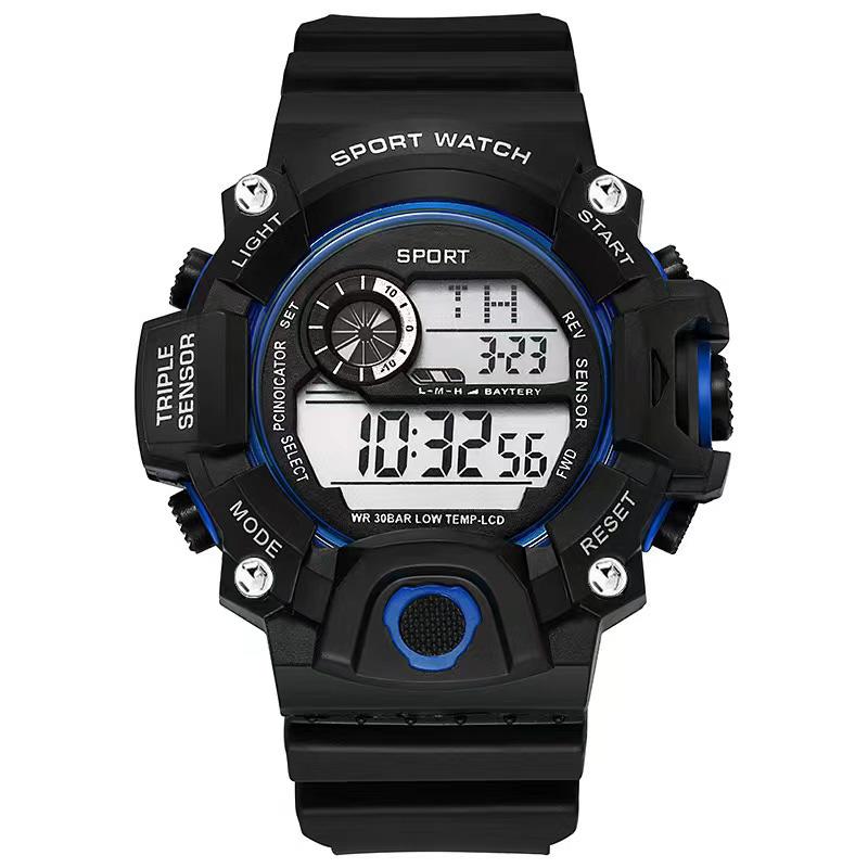 

Tactical Military Electronic Watch with Waterproof Shockproof Luminous Dial Alarm Clock Function, Outdoor Survival, Camping, Hik синій