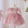 Girls' 2026 Formal Mesh Princess Dress with Big Bow and Puffy Skirt, Ideal for Runway and Performances.
