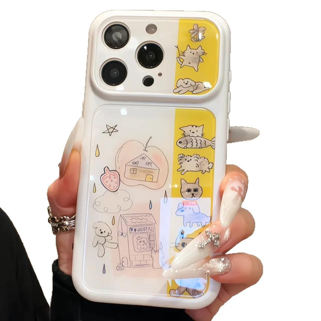 Graffiti cat dog suitable for Apple 11Promax mobile phone case iPhone11/11/11 Blu-ray acrylic 11