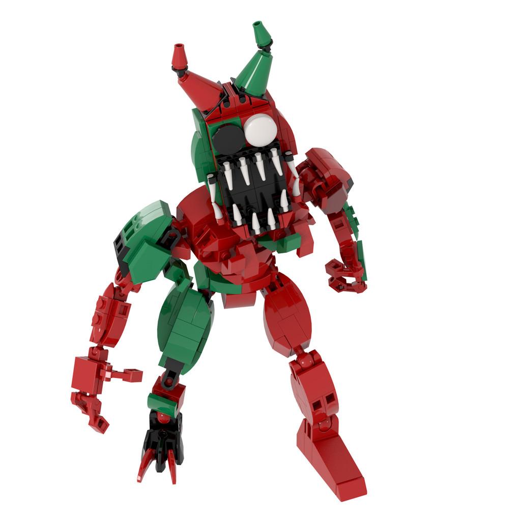 Red Monster Green Assembly Building Block Children Toy Model Ornament Desktop