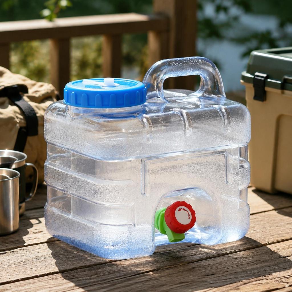 7.5Liter Water Storage Bucket Portable with Faucet Lightweight for Camping, Road Trips,
