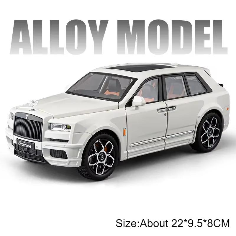 1:20 Rolls Royce Cullinan RV Car Model Toy Alloy Diecast Doors Opened Pull Back Shock Absorption Models Collection Gift for Boy