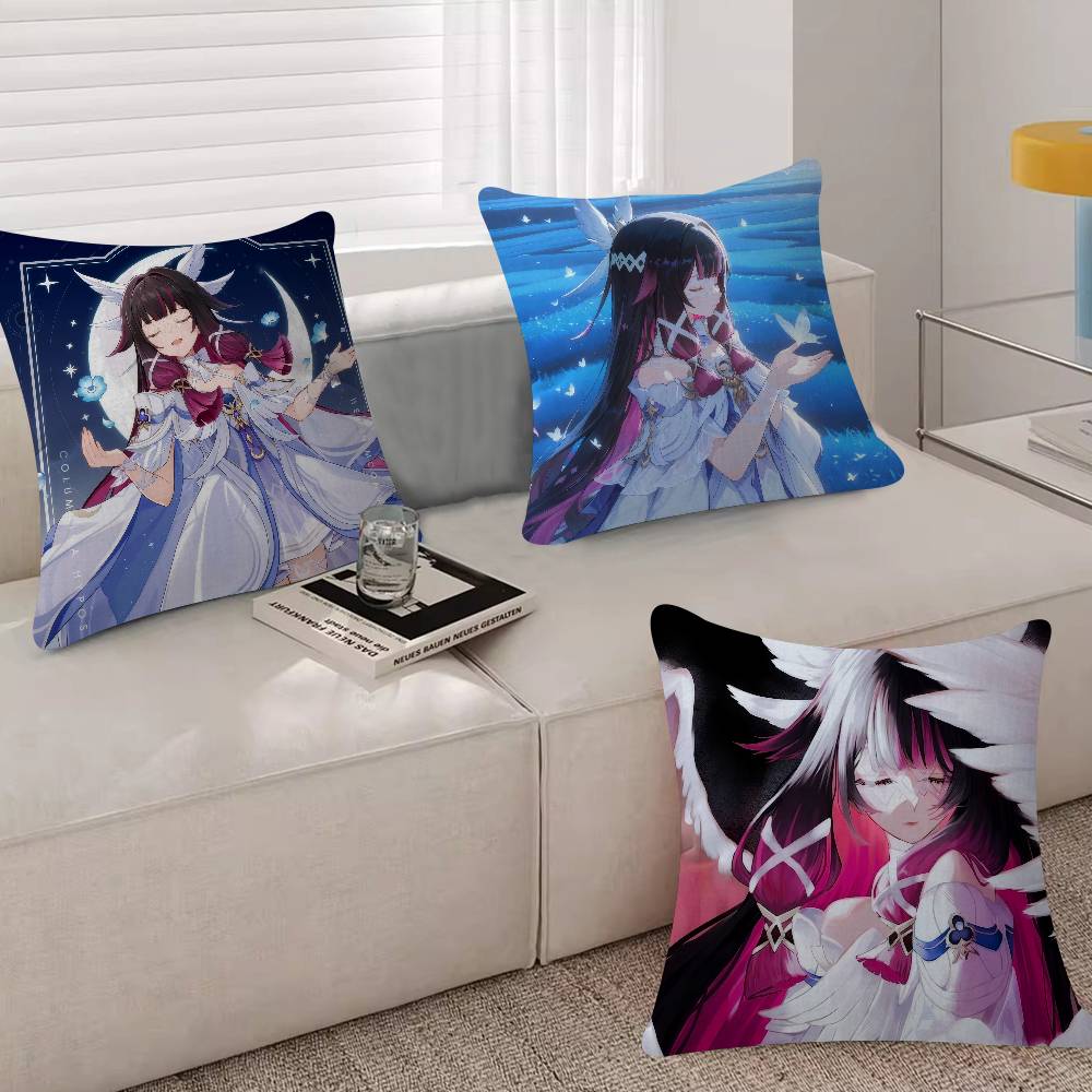 Game C-Columbina Genshin Cute Impact Pillow Cushion Cover Pillowcase Living Room Sofa Home Decor