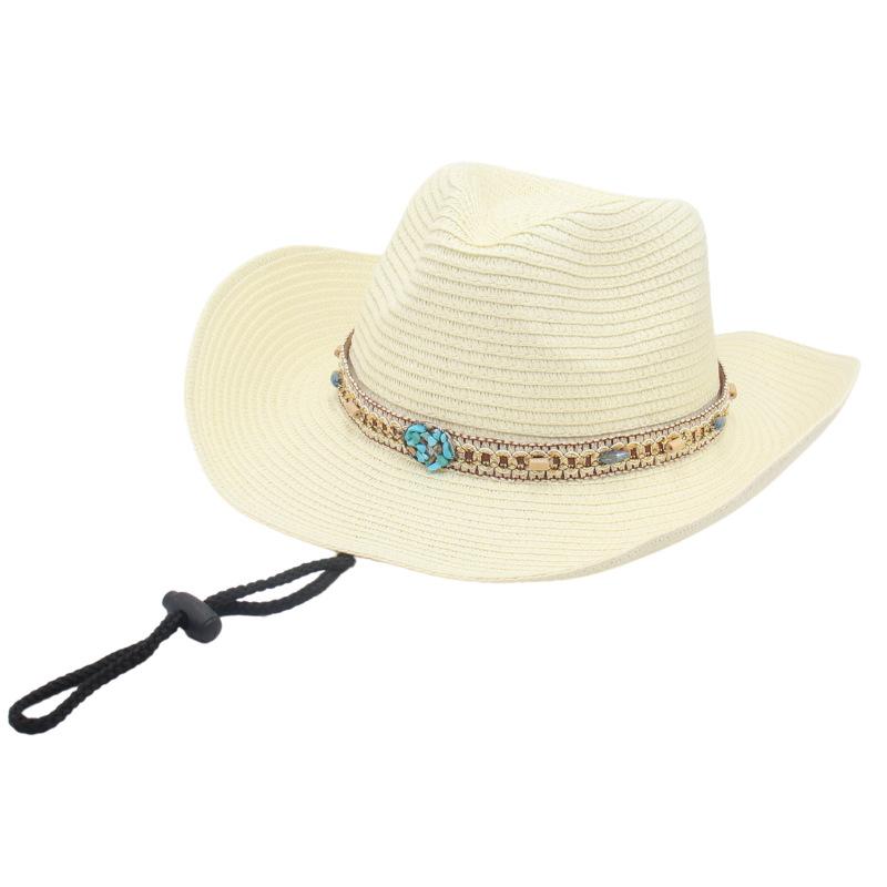 Ethnic Style Straw Hat Tibetan Stage Performance Elegant Retro Bohemian Sunscreen Outdoor Shading Literary And Artistic Style Weaving