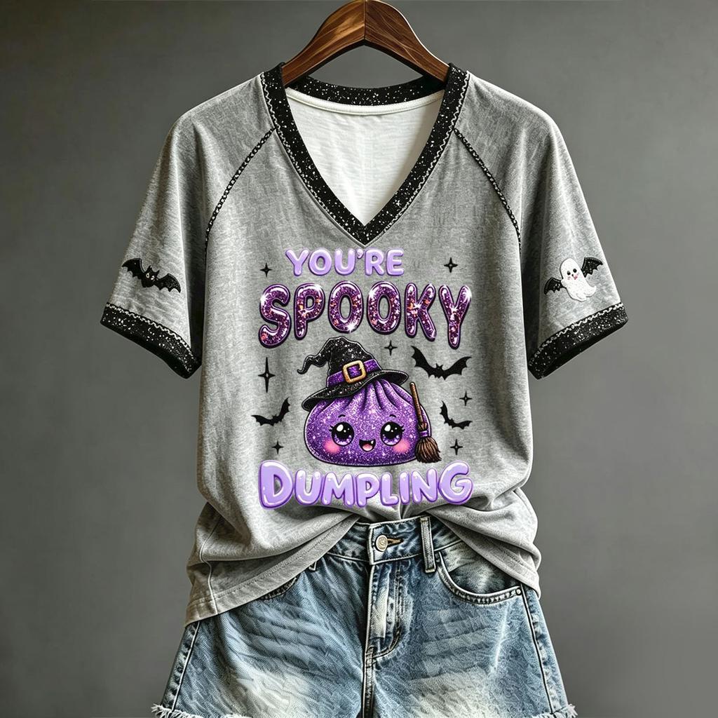 Women's Halloween Cute Printed Short Sleeve T-Shirt