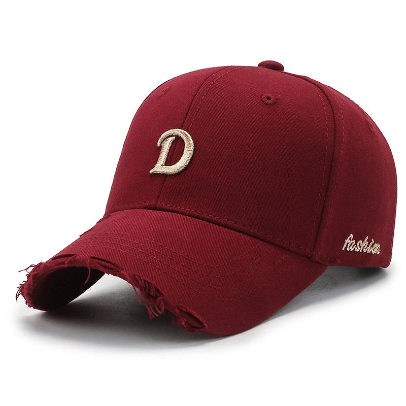Spring and Autumn Baseball Cap Monochrome Embroidered Alphabet Equestrian Cap Cotton Sunshade Sunscreen Cap Dome Bent Cap
