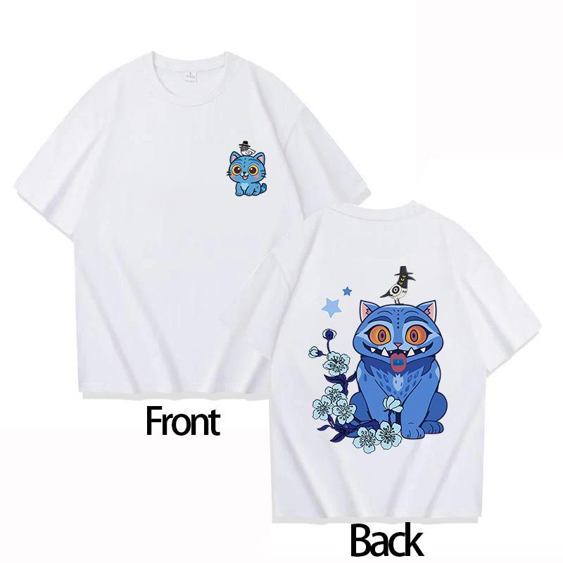 Round Neck Boys Girls T-shirt Cute KPOP Demon Hunter Tiger Derpy Parent-child Girls Short-sleeved Comfortable Adult Top